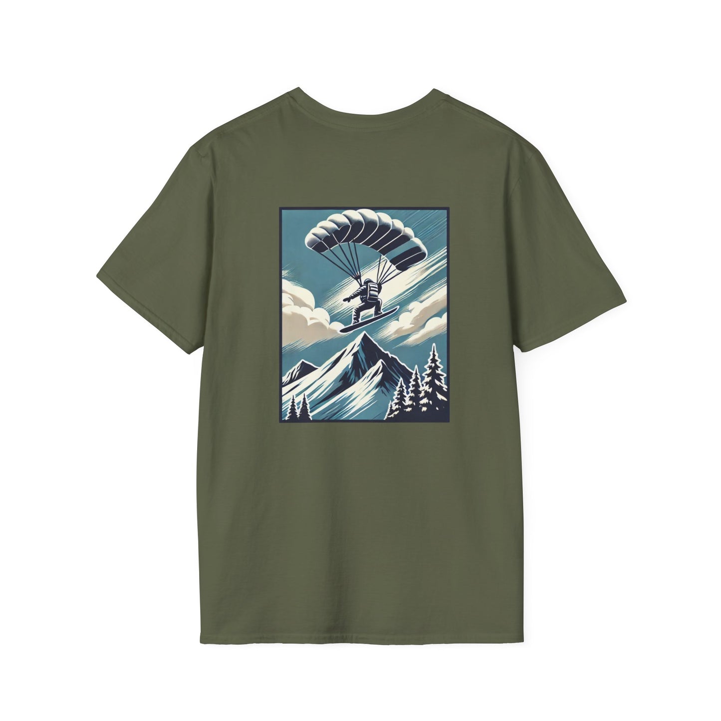 Snowboarder with Parachute