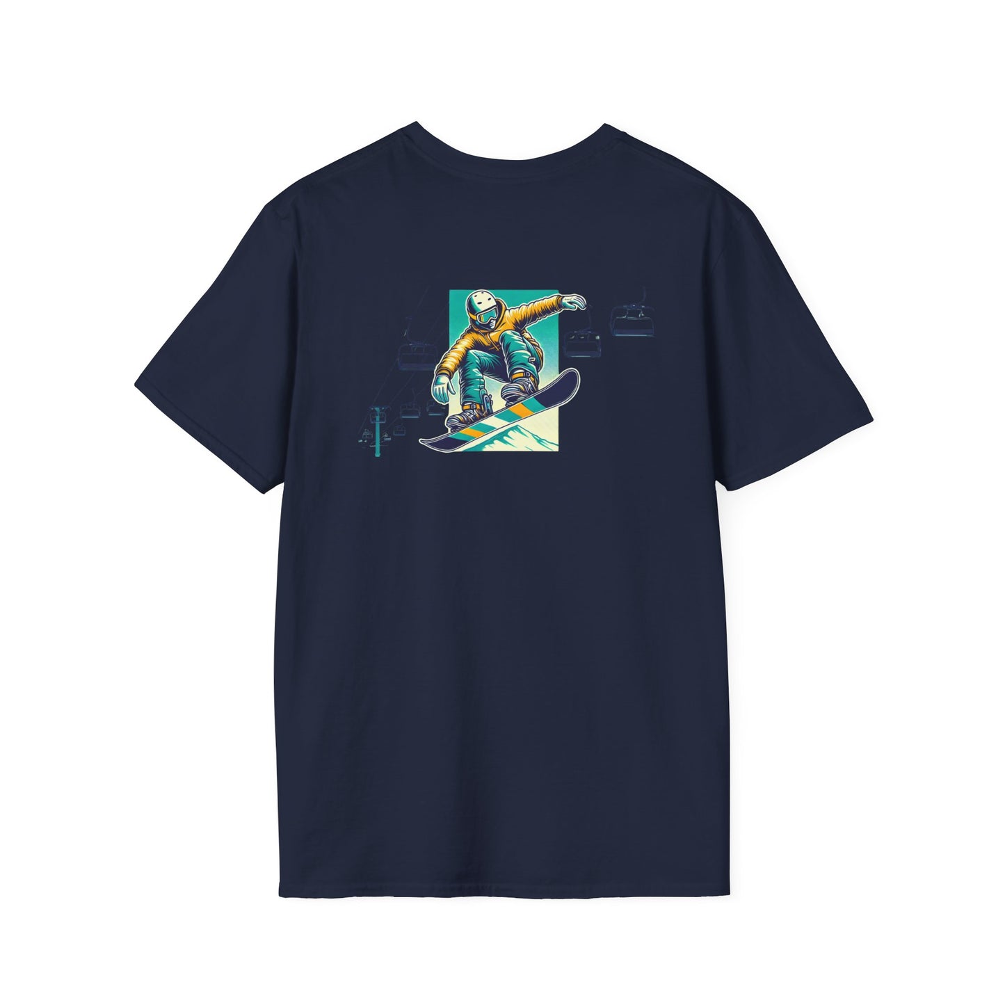 Snowboarder T-Shirt - Yellow and Blue Jacket Design