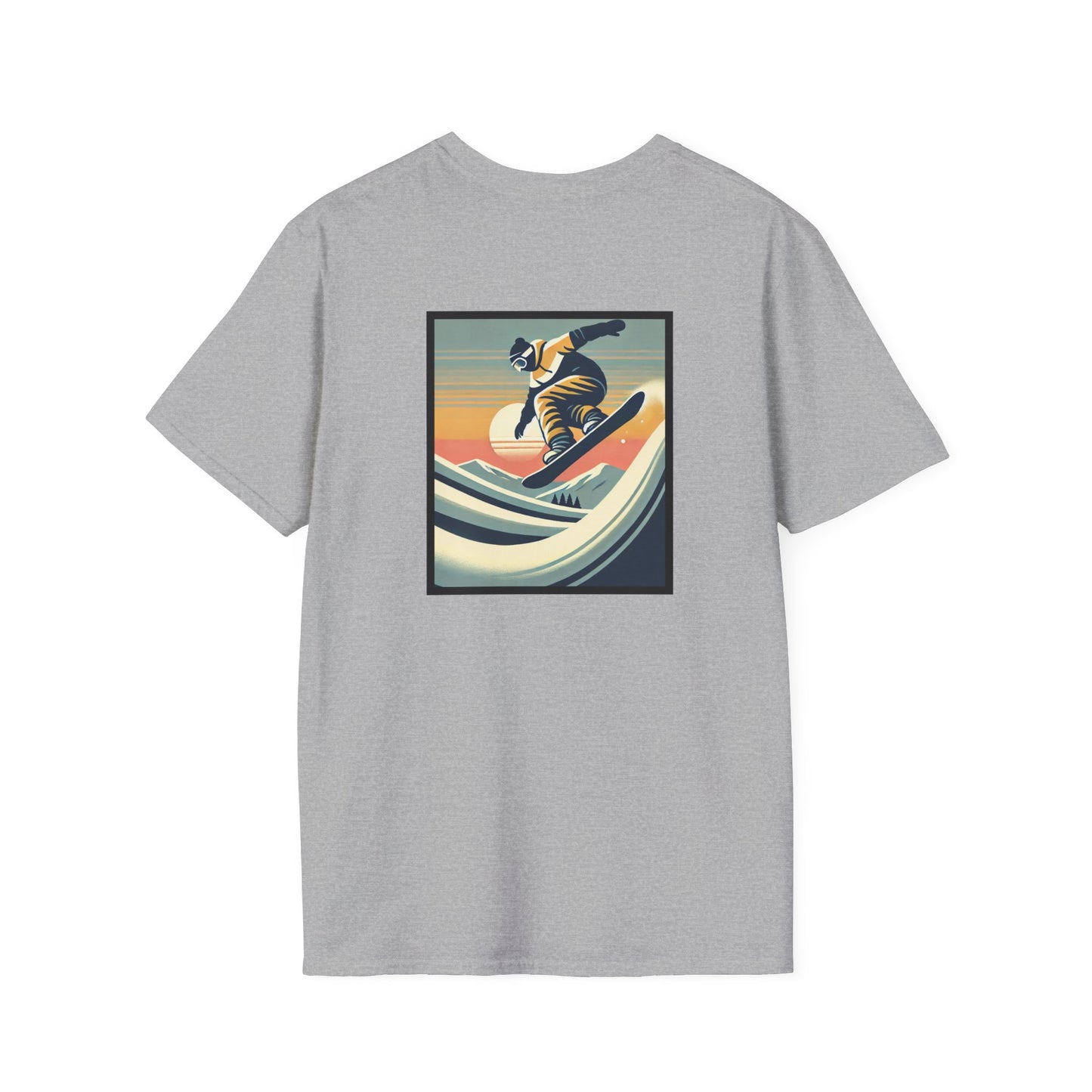 Snowboarder with Wavy Sunset