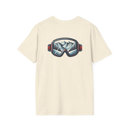 Blue and Red Snowboarding Goggles