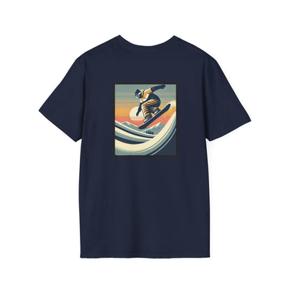 Snowboarder with Wavy Sunset