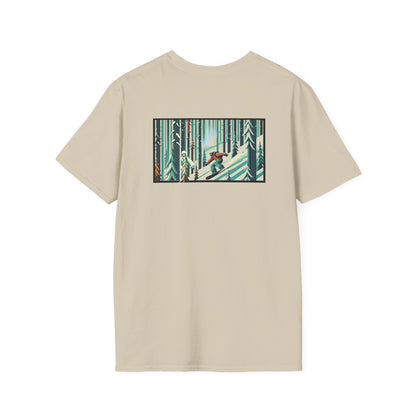 Snowboarder in Forest with Yeti