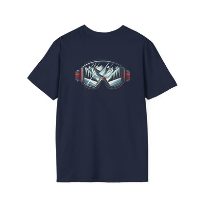 Blue and Red Snowboarding Goggles