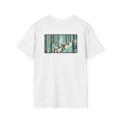 Snowboarder in Forest with Yeti