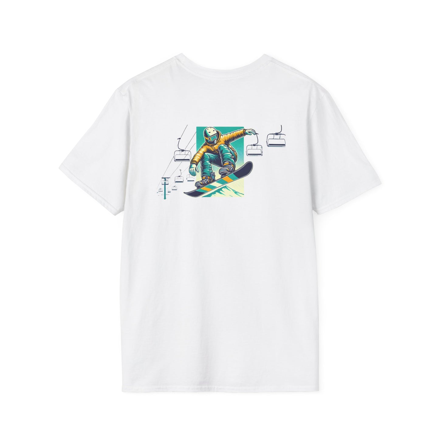 Snowboarder T-Shirt - Yellow and Blue Jacket Design