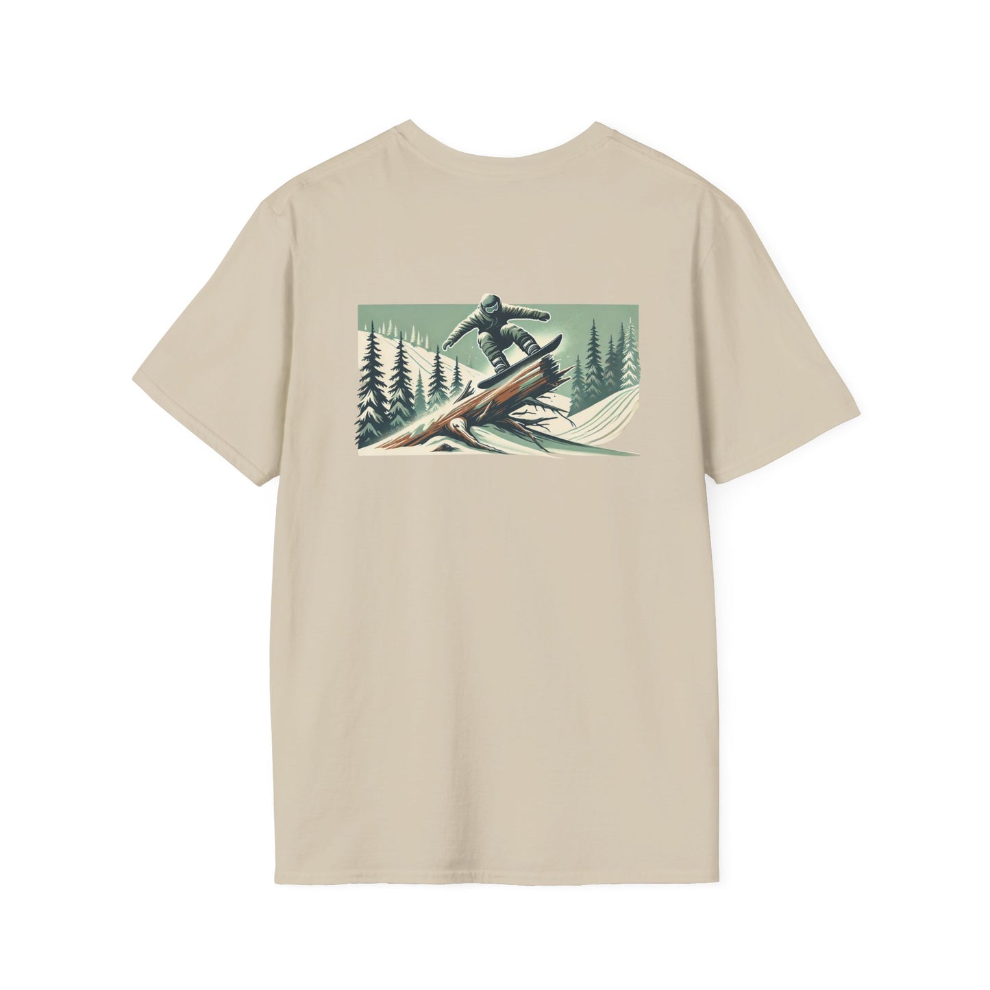 Snowboarder on Tree Rail