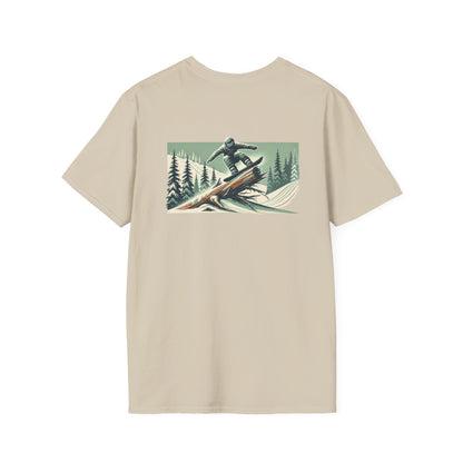 Snowboarder on Tree Rail