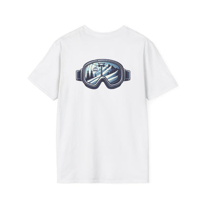 Blue and White Snowboarding Goggles
