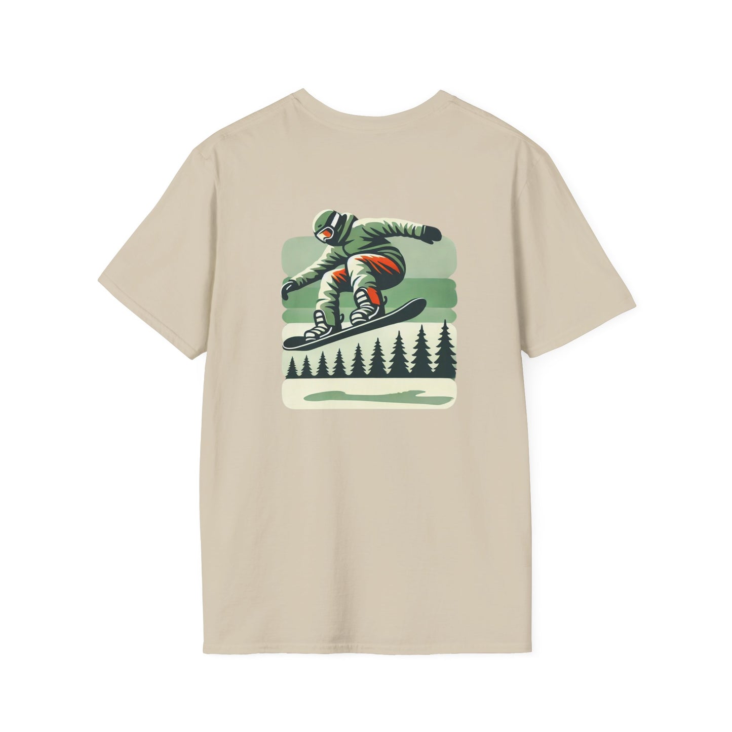 Snowboarder Tree Jump Softstyle T-Shirt