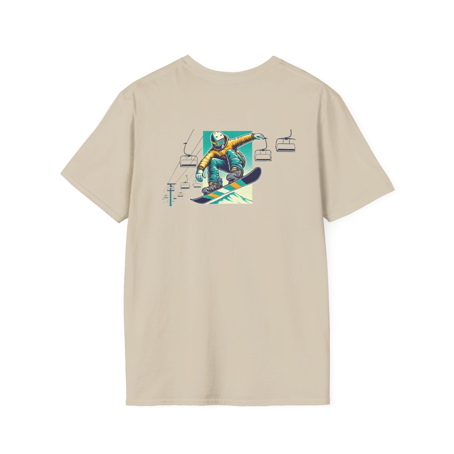 Snowboarder T-Shirt - Yellow and Blue Jacket Design