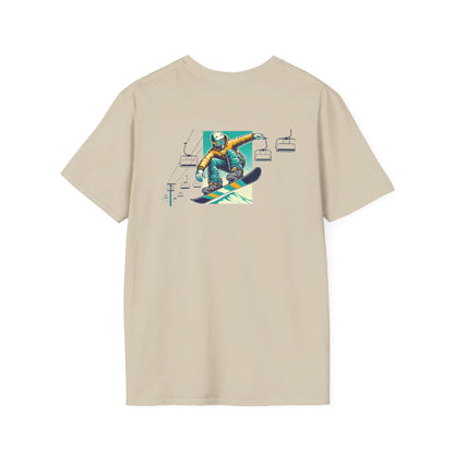 Snowboarder T-Shirt - Yellow and Blue Jacket Design