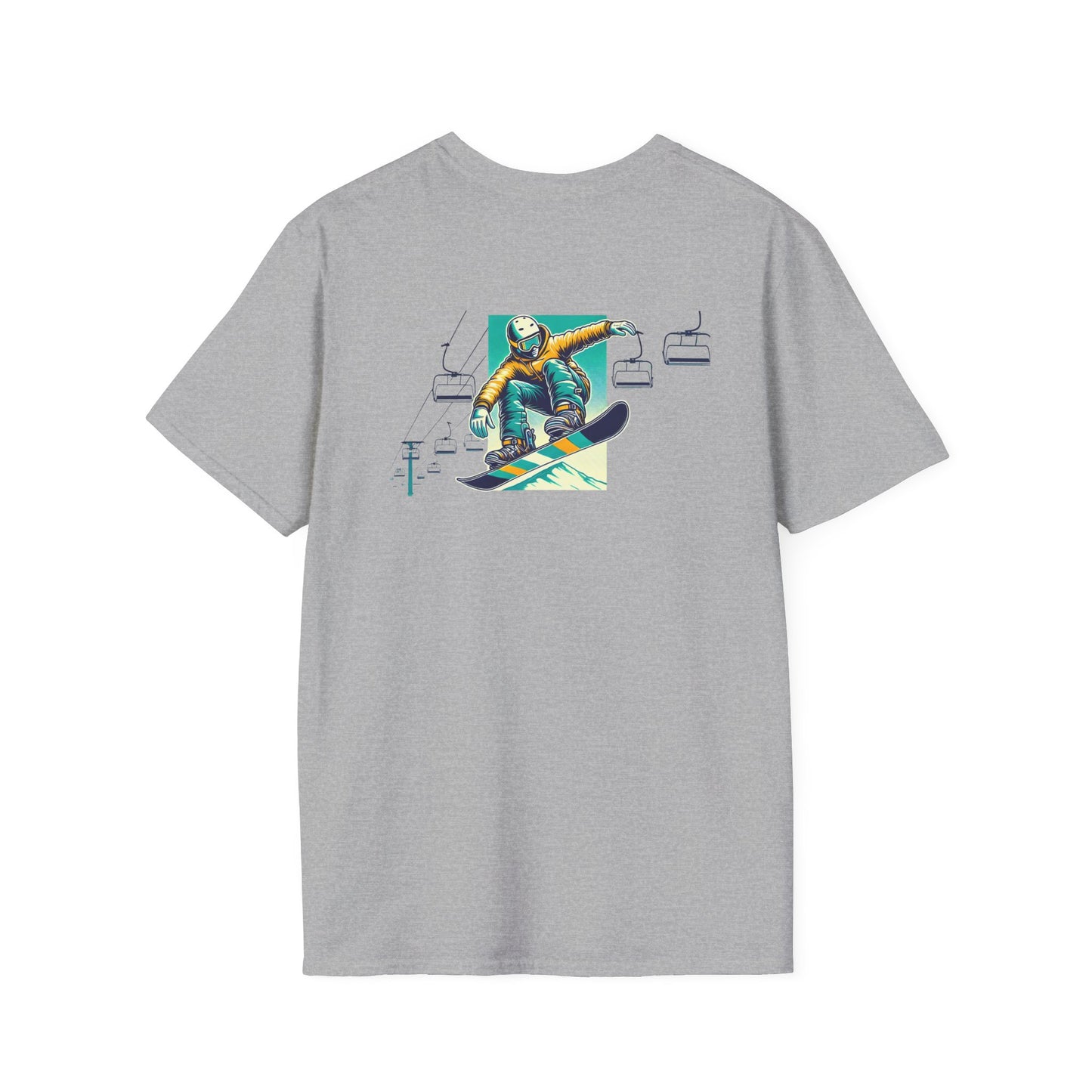 Snowboarder T-Shirt - Yellow and Blue Jacket Design