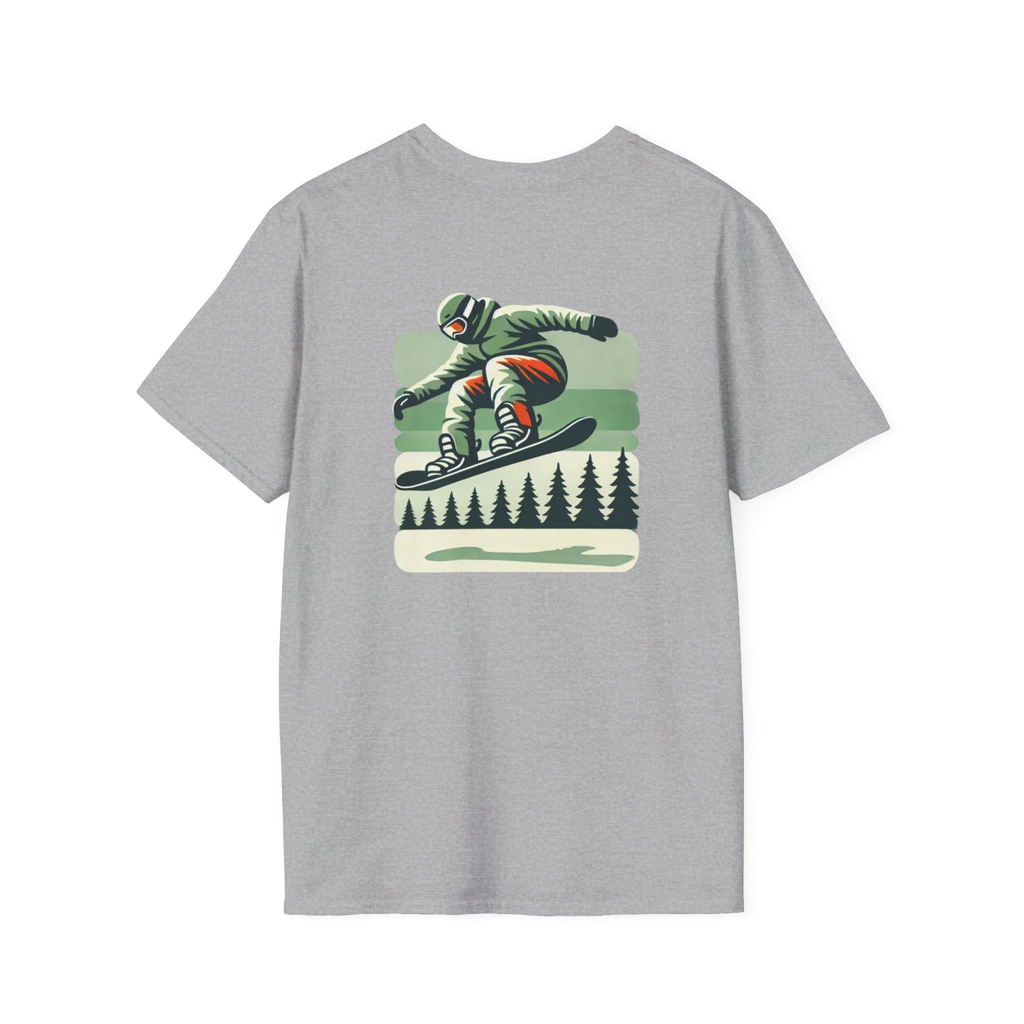 Snowboarder Tree Jump Softstyle T-Shirt