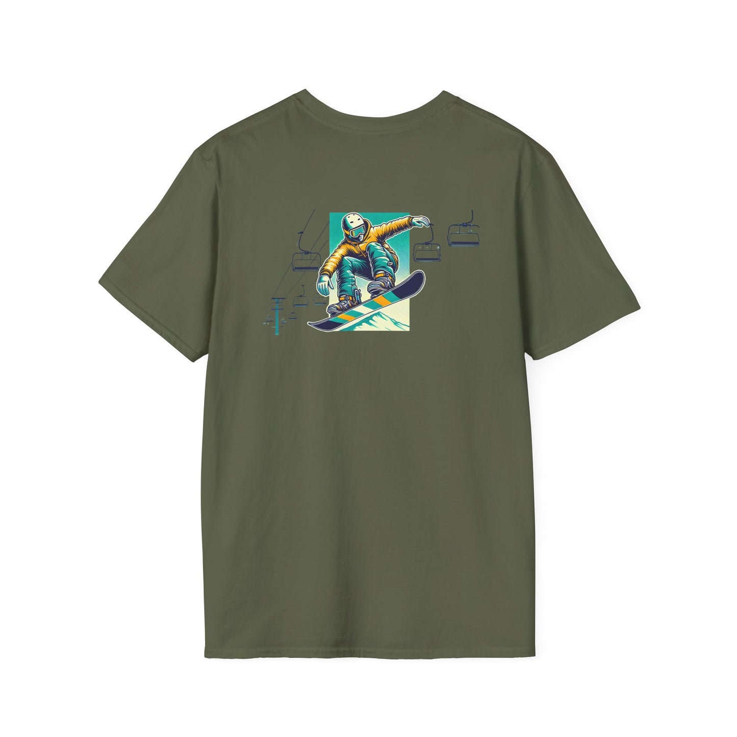 Snowboarder T-Shirt - Yellow and Blue Jacket Design