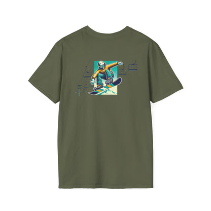 Snowboarder T-Shirt - Yellow and Blue Jacket Design