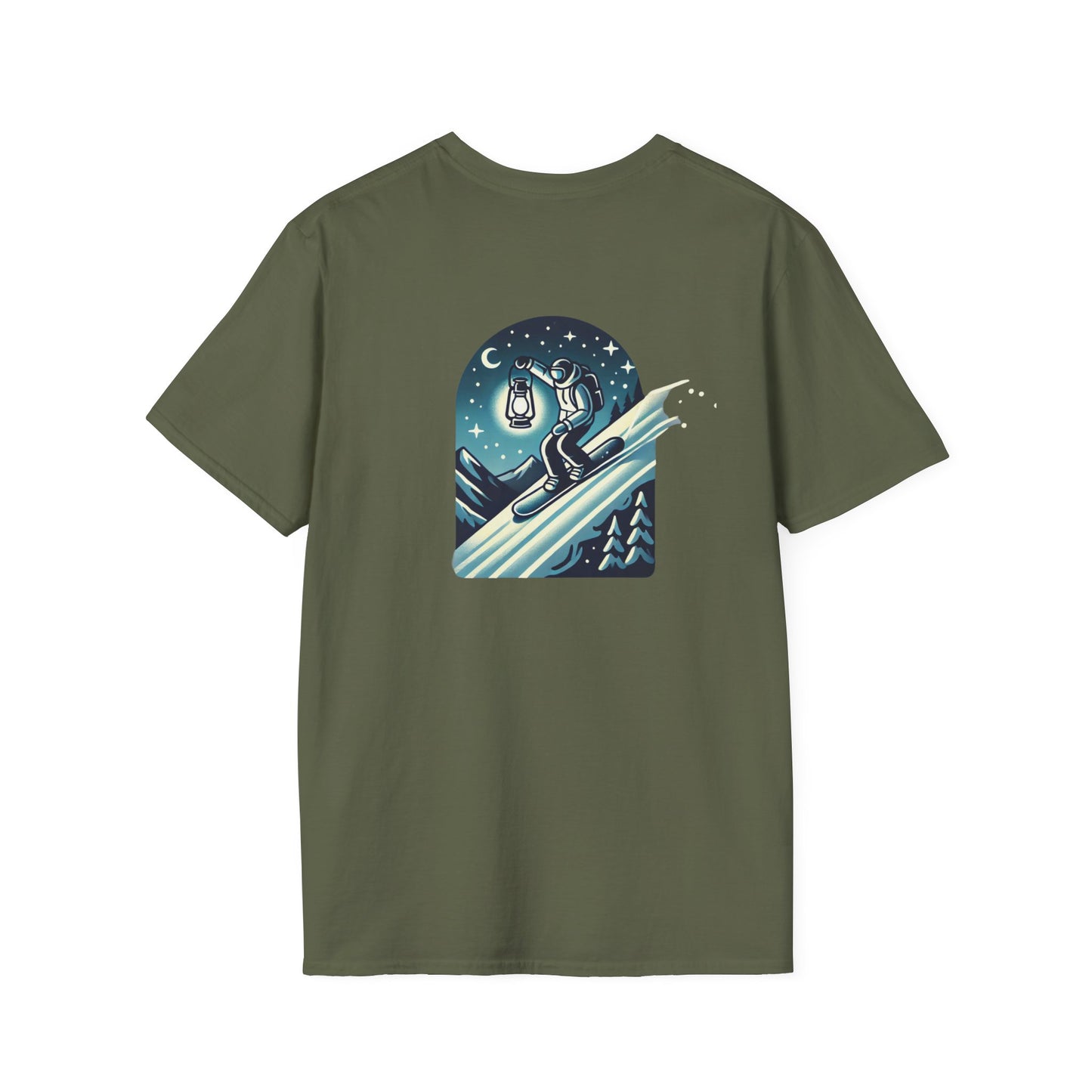 Snowboarder with Lantern