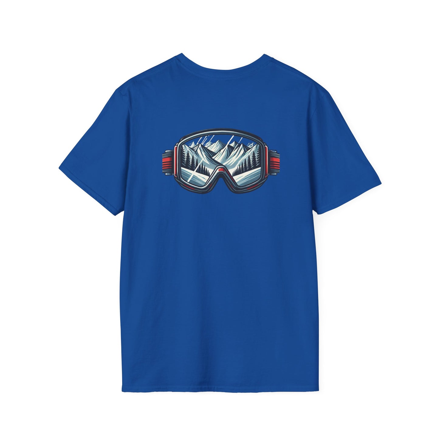 Blue and Red Snowboarding Goggles