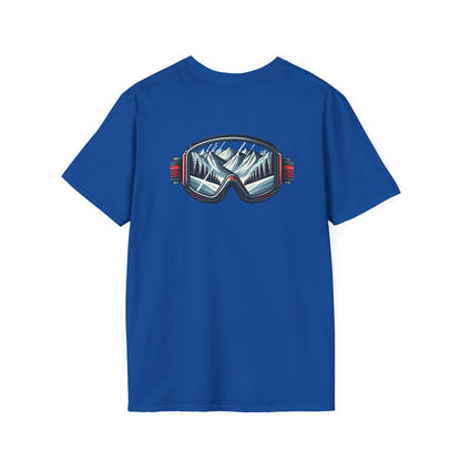 Blue and Red Snowboarding Goggles