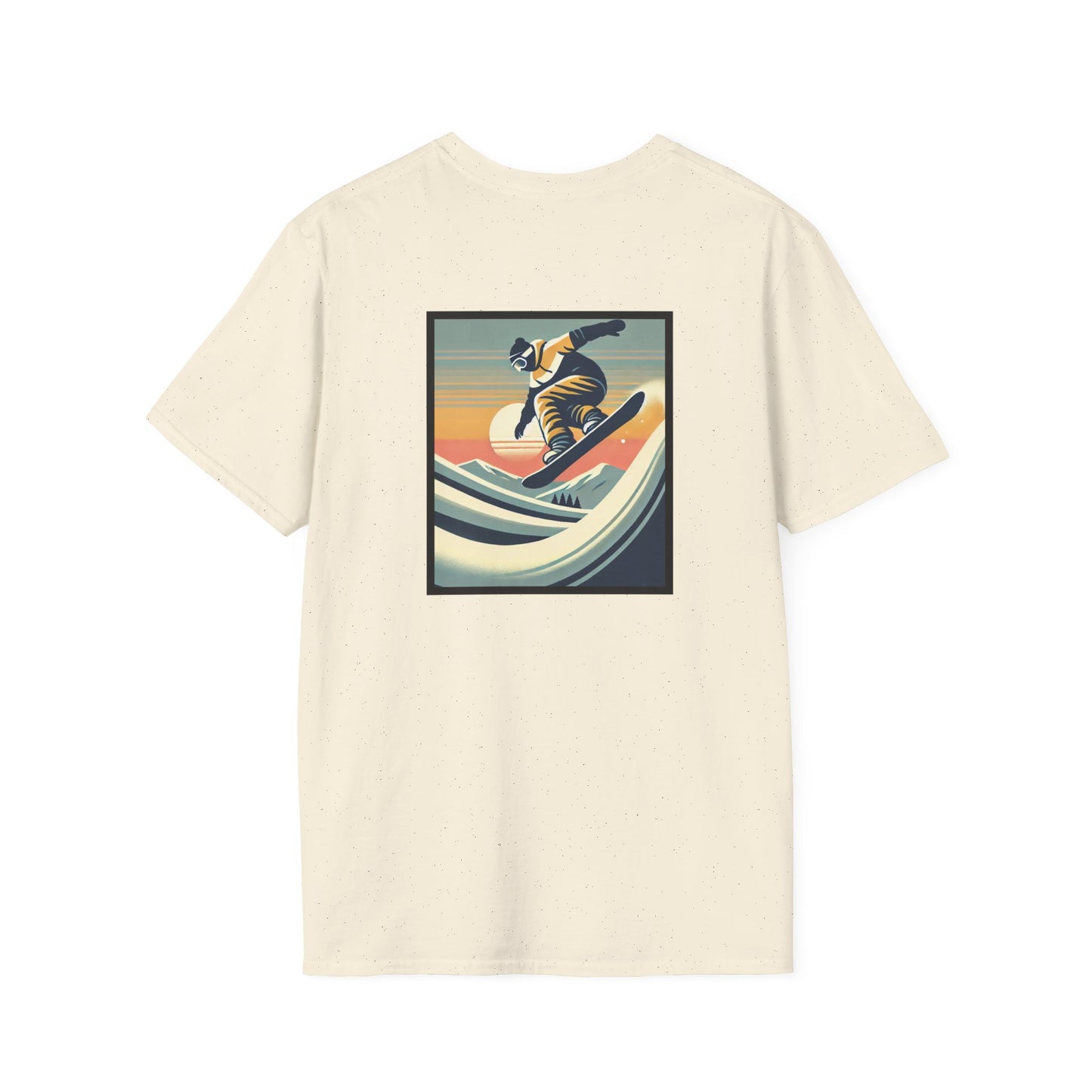 Snowboarder with Wavy Sunset