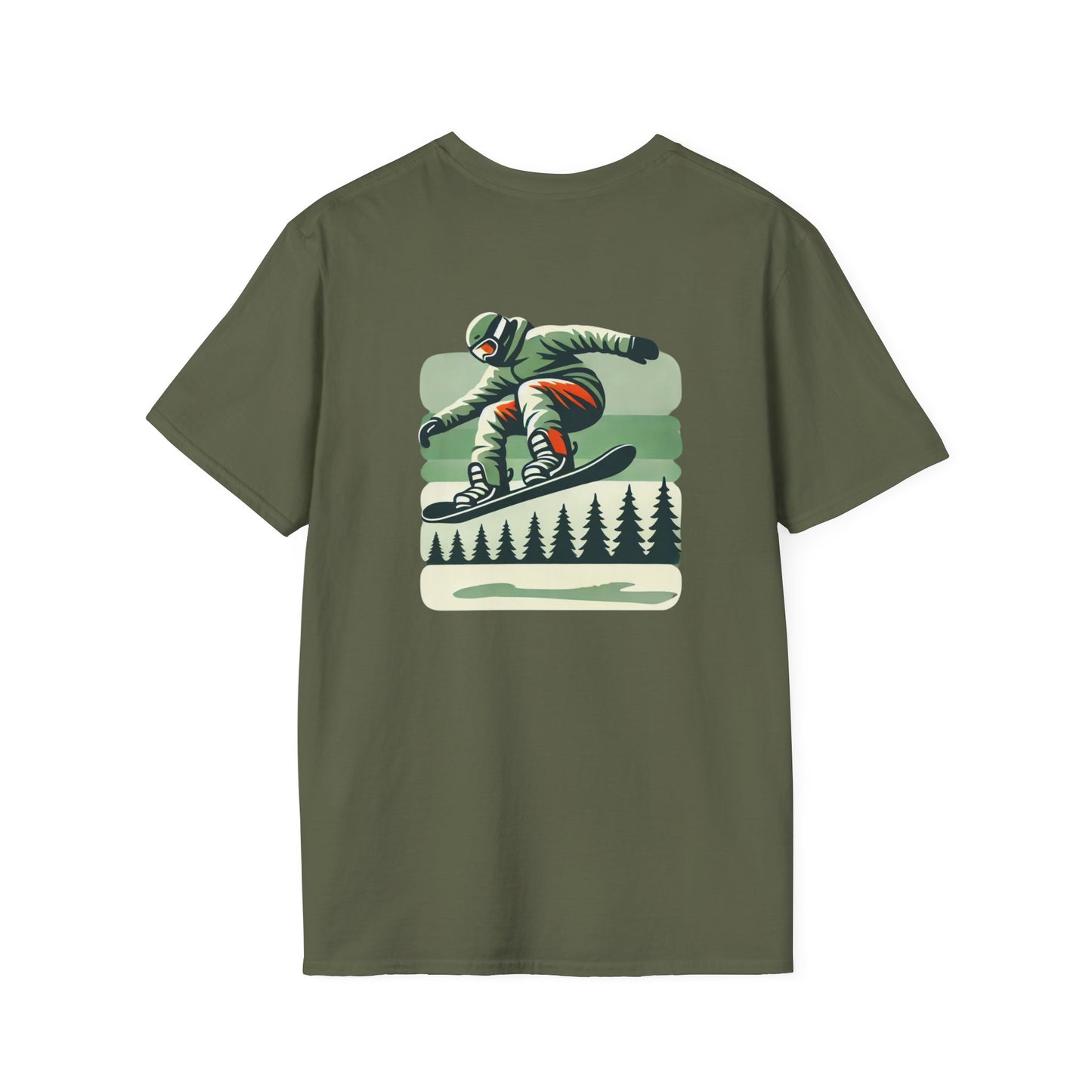 Snowboarder Tree Jump Softstyle T-Shirt