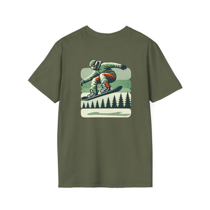 Snowboarder Tree Jump Softstyle T-Shirt